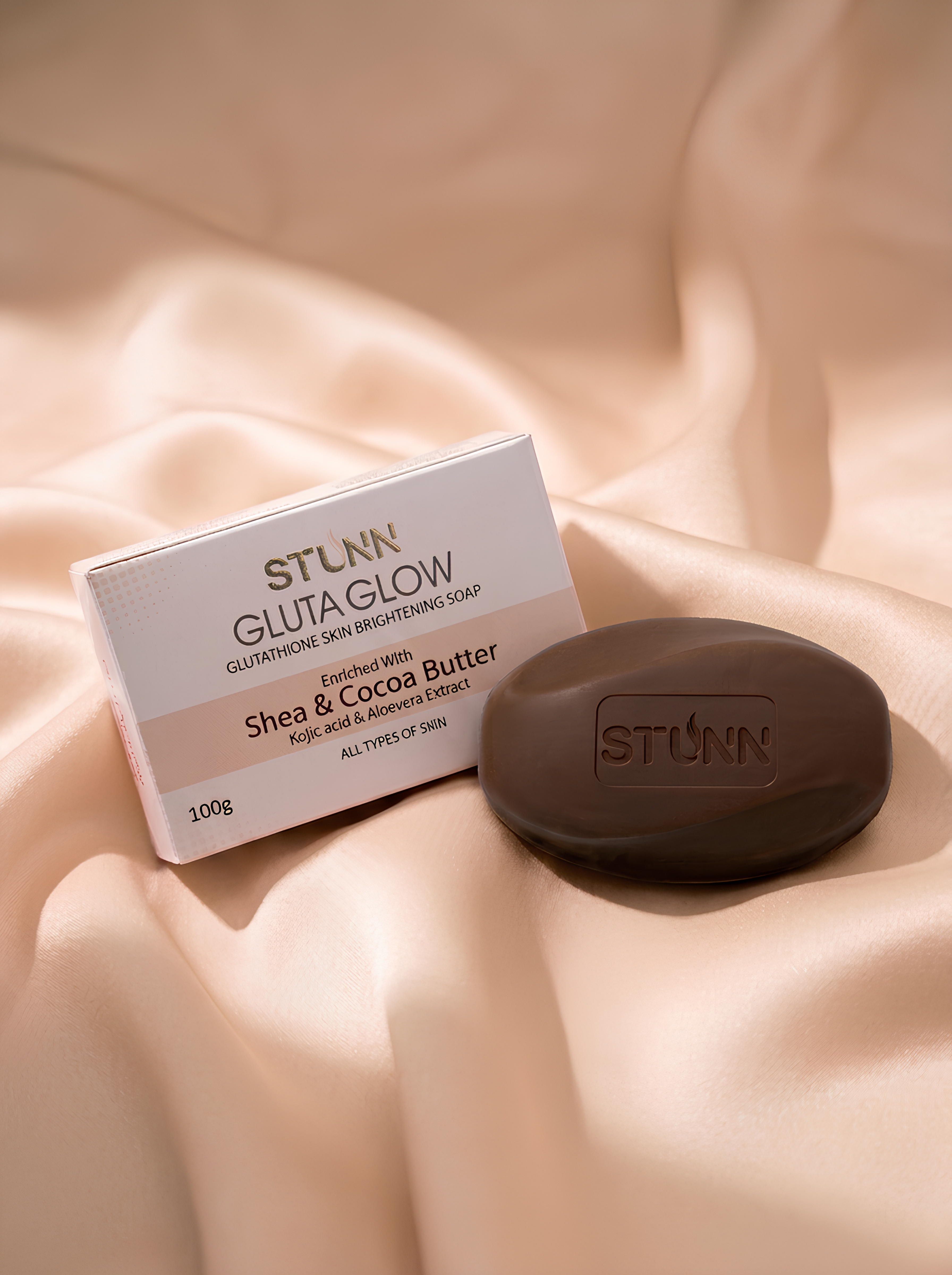 STUNN Gluta Glow Glutathione Skin Brightening Soap with Shea & Cocoa Butter