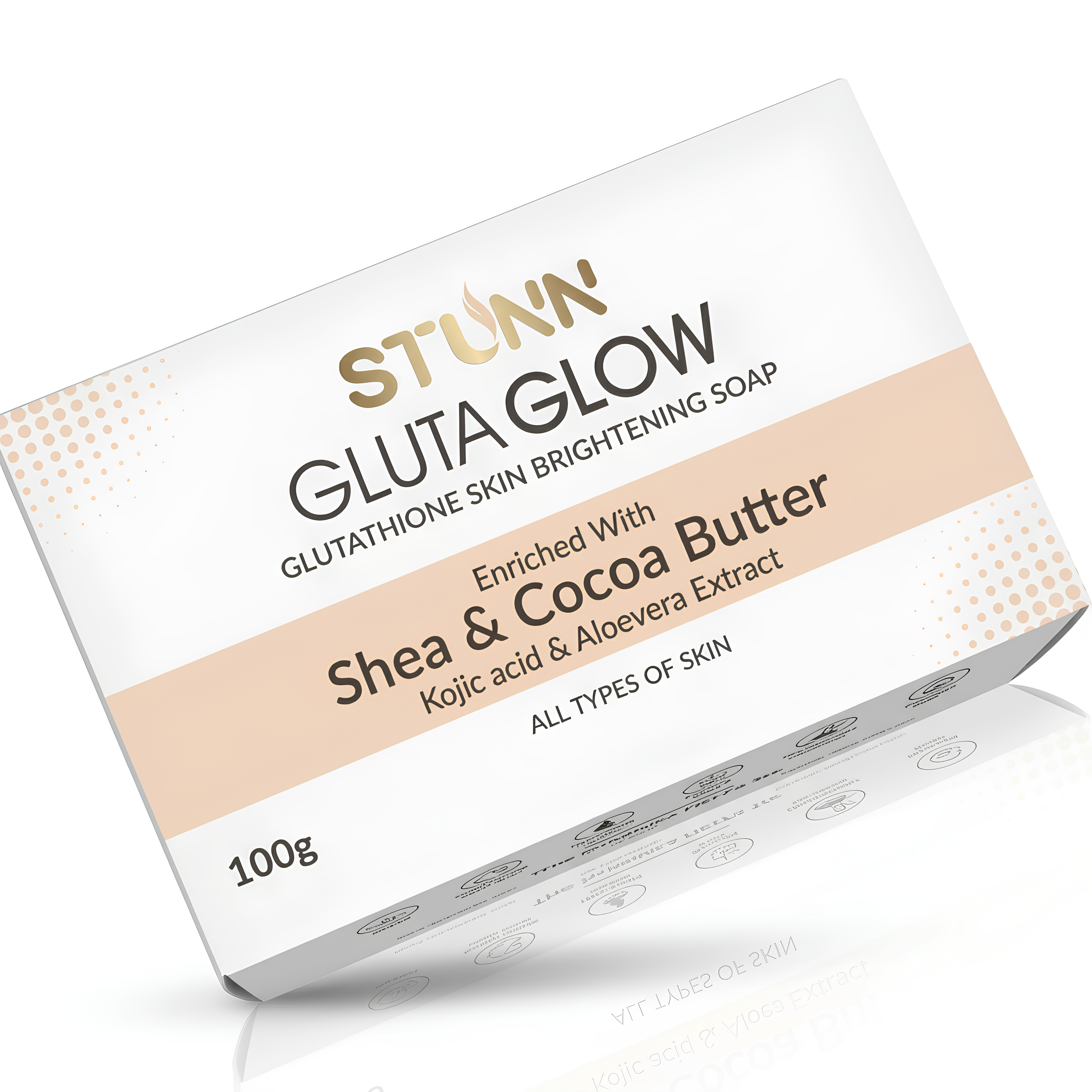 STUNN Gluta Glow Glutathione Skin Brightening Soap with Shea & Cocoa Butter