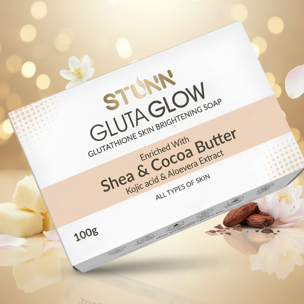 Stunn Gluta Glow soap bar packaging on a white background